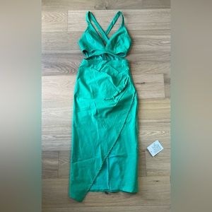 Green cut out dress